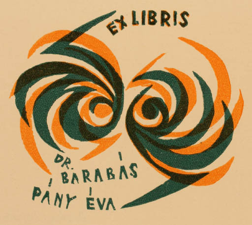 Exlibris by Lenke Diskay from Hungary for Dr. Pany Eva Barabas - Abstract 