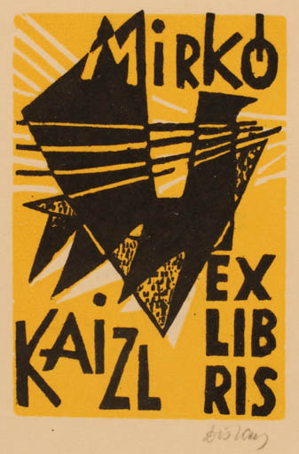 Exlibris by Lenke Diskay from Hungary for Mirko Kaizl - Abstract 