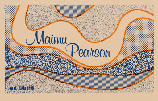 Exlibris by Mai Eudi from Canada for Maimu Pearson - Abstract 