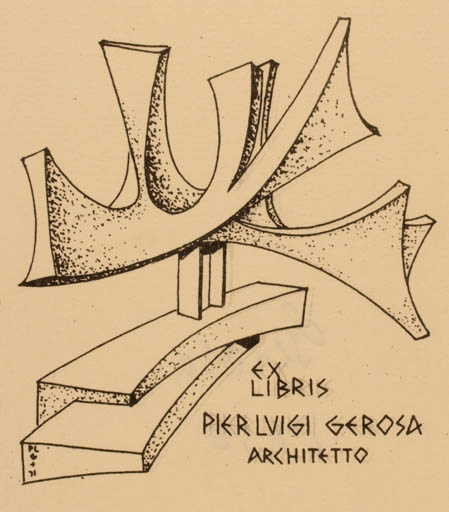 Exlibris by Pier-Luigi Gerosa from Italy for Pier-Luigi Gerosa - Abstract 