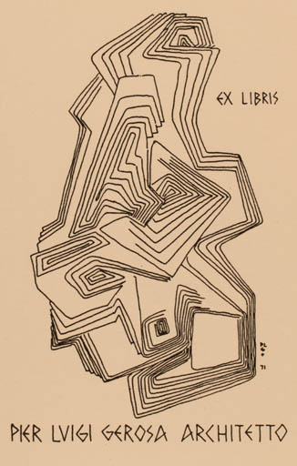 Exlibris by Pier-Luigi Gerosa from Italy for Pier-Luigi Gerosa - Abstract 