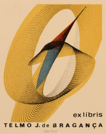 Exlibris by Jaroslav Kaiser from Czechoslovakia for Telmo De Bregansa - Abstract 