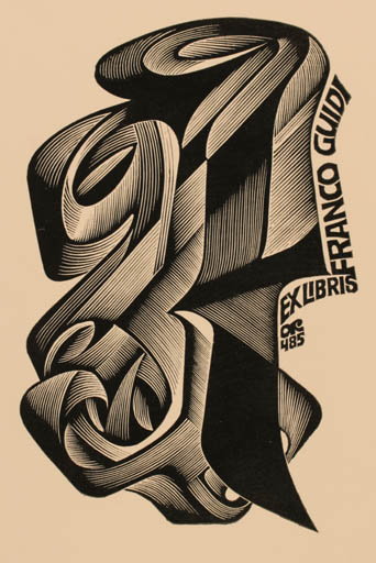 Exlibris by Anatolij Kalaschnikow from Russia for Franco Guidi - Abstract 