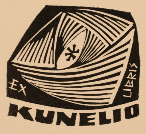 Exlibris by G. Karosas from Lithuania for ? Kunelio - Abstract 