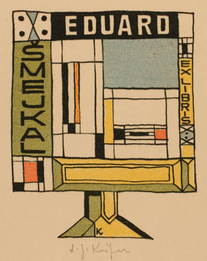 Exlibris by Ladislav J. Kaspar from Czechoslovakia for Eduard Smejkal - Abstract 