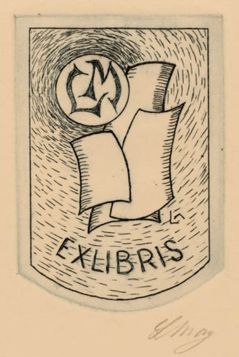 Exlibris by Lorentz May from Denmark for Lorentz May - Abstract 