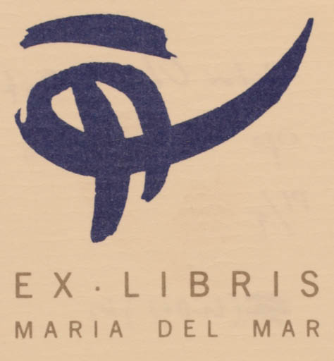 Exlibris by Victor Oliva from Portugal for Maria del Mar - Abstract 