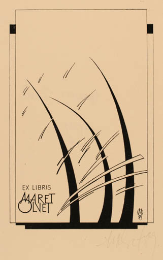 Exlibris by Maret Olvet from Estonia for Maret Olvet - Abstract 