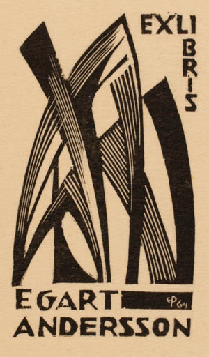 Exlibris by Edmund Peter from Denmark for Egart Andersson - Abstract 