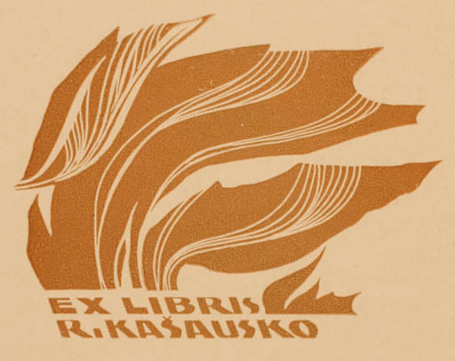 Exlibris by Juozas Petrauskas from Lithuania for R. Kasausko - Abstract 