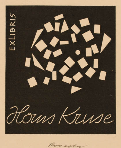 Exlibris by Roland Roveda from Austria for Hans Kruse - Abstract 