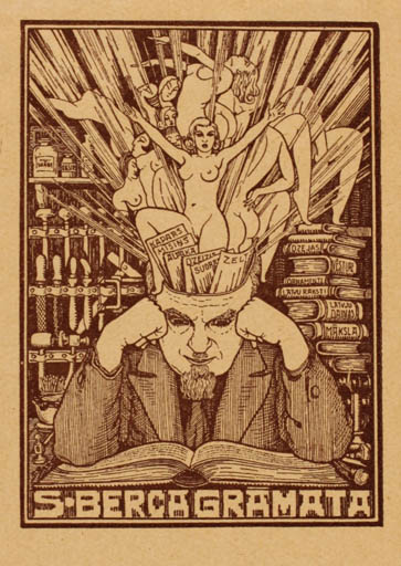 Exlibris by S-Berca Gramata from Latvia for S-Berca Gramata - Surrealism 