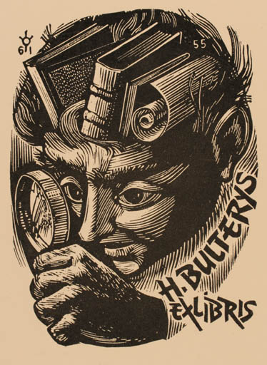 Exlibris by Frank-Ivo van Damme from Belgium for Hendrik Bulterys - Surrealism 