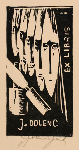 Exlibris by Janko Dolene from Yugoslavia for Janko Dolene - Surrealism 