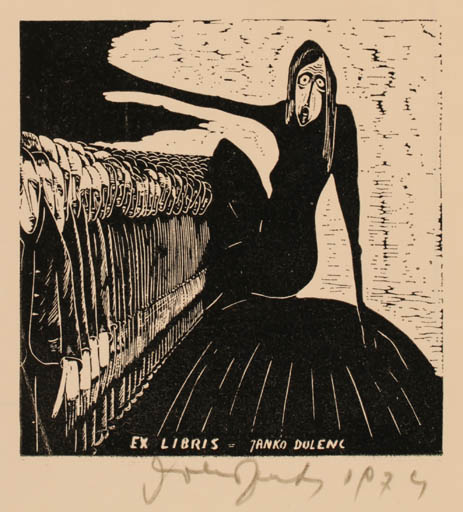Exlibris by Janko Dolene from Yugoslavia for Janko Dolene - Surrealism 