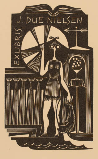 Exlibris by Dusan Janousek from Czech Republic for Johan Due Nielsen - Surrealism 