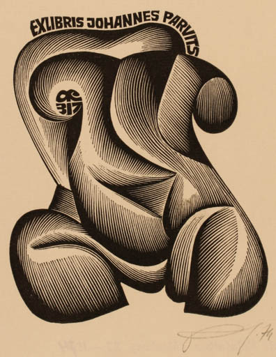 Exlibris by Anatolij Kalaschnikow from Russia for Johannes Parvits - Abstract 