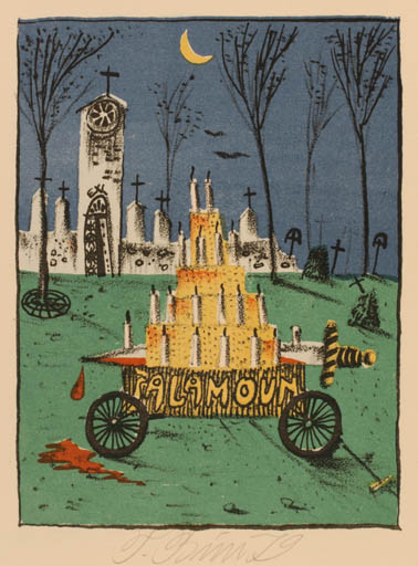 Exlibris by Thomas Bim from Czechoslovakia for ? Salamoun - Surrealism 