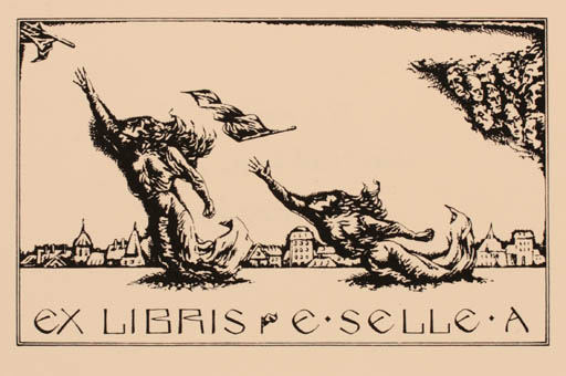 Exlibris by Wladimir Chrishnjak from Russia for Erika & Andreas Selle - Surrealism 