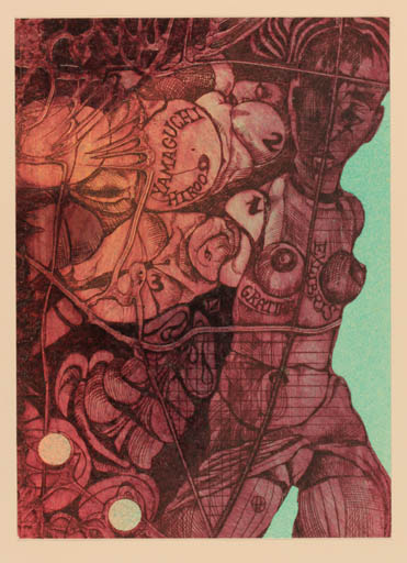 Exlibris by Pavel Hlavaty from Czech Republic for Hivoo Yamaguchi - Surrealism 