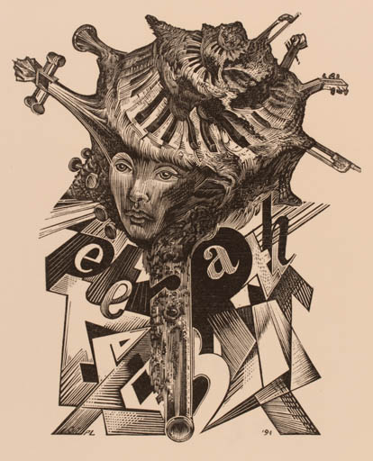 Exlibris by Peter Lazarov from Belgium for Peter Rath - Surrealism 