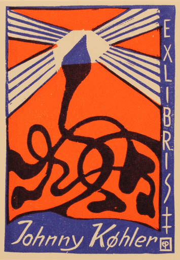 Exlibris by Edmund Peter from Denmark for Køhler Johnny - Abstract 