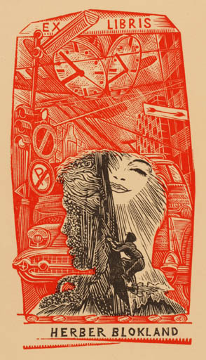 Exlibris by Jaroslav Lukavsky from Czech Republic for Herber Blokland - Surrealism 