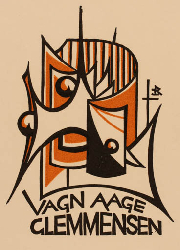 Exlibris by Jørgen Lindhardt Rasmussen from Denmark for Vagn Åge Clemmensen - Abstract 