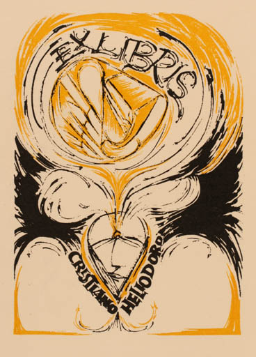 Exlibris by Antonio H. C. Santos Rodrigues from Portugal for Christiano Heliodoro - Surrealism 