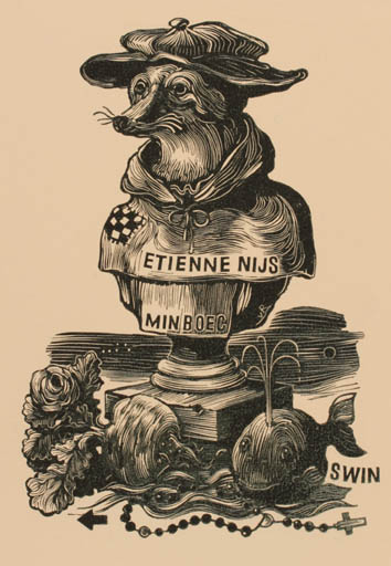 Exlibris by Piet van Roembourg from Belgium for Nijs Etienne - Surrealism 