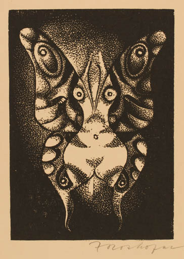 Exlibris by ? Rozkopal from Czechoslovakia for ? ? - Surrealism 