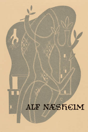 Exlibris by Henry Schjærven from Norway for Alf Næsheim - Surrealism 