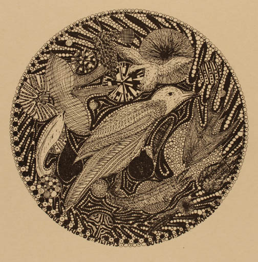 Exlibris by B. Ranchi from Italy for Mario de Filippis - Bird 