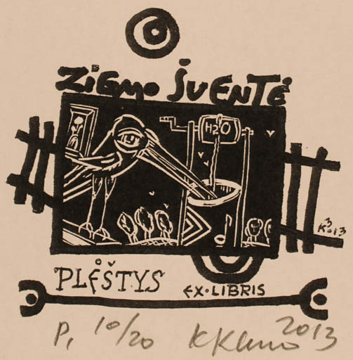 Exlibris by Klemensas Kupriunas from Lithuania for ? ? - Abstract 