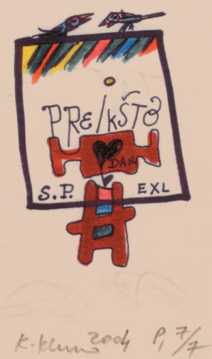 Exlibris by Klemensas Kupriunas from Lithuania for Kazys Preikstas - Abstract 