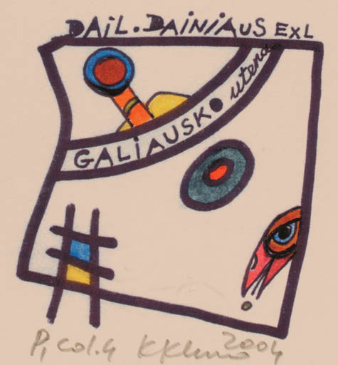 Exlibris by Klemensas Kupriunas from Lithuania for Daniaus Galiausko - Abstract 