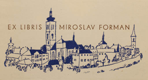 Exlibris by J. Krul from Czech Republic for Miroslav Forman - City 