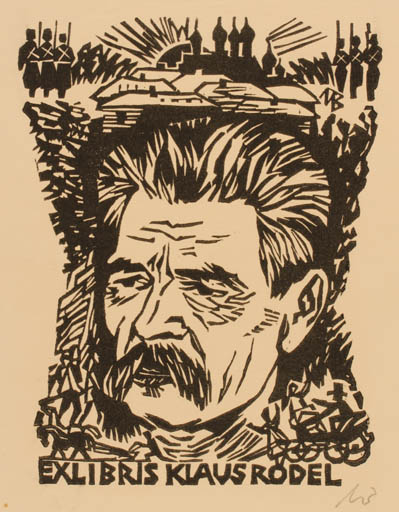 Exlibris by Ullrich Bewersdorff from Germany for Klaus Rödel - Portrait 