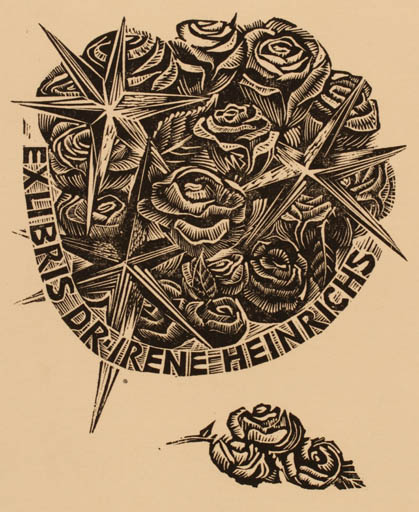 Exlibris by Ullrich Bewersdorff from Germany for Irene Heinrichs - Flower 