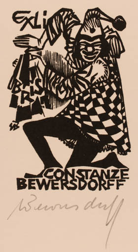 Exlibris by Ullrich Bewersdorff from Germany for Constanze Bewersdorff - Theater/Cirkus 