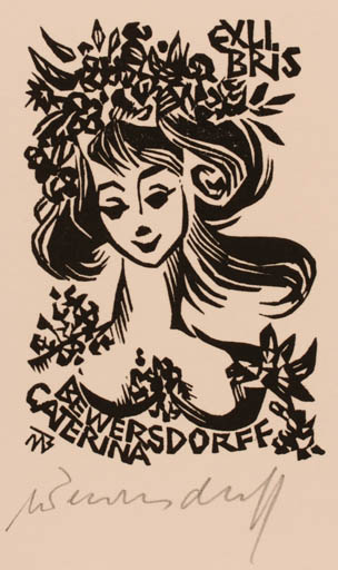 Exlibris by Ullrich Bewersdorff from Germany for Caterina Bewersdorff - Woman 