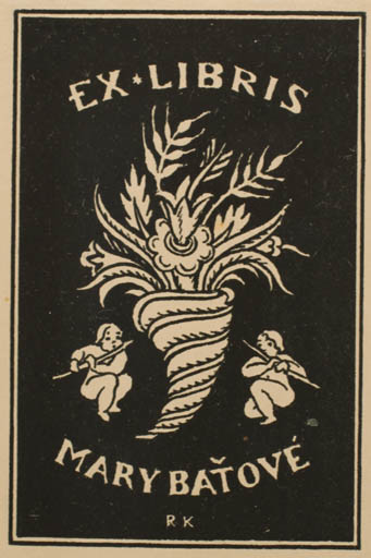 Exlibris by Ruda Kubicek from Czech Republic for Mary Batove - Flower Music 