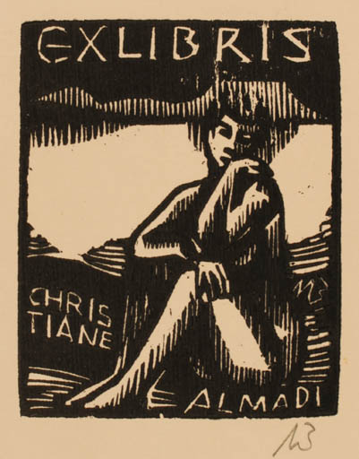 Exlibris by Ullrich Bewersdorff from Germany for Chris Tiane Almadi - Woman 