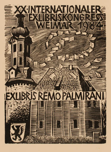 Exlibris by Ullrich Bewersdorff from Germany for Rosellae Remo Pamirani - Architecture Exlibris Congress 