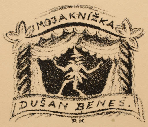 Exlibris by Ruda Kubicek from Czech Republic for Dusan Benes - Theater/Cirkus 