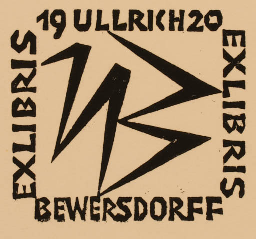 Exlibris by Ullrich Bewersdorff from Germany for Ullrich Bewersdorff - Text/Writing 