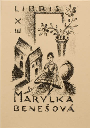 Exlibris by Ruda Kubicek from Czech Republic for Marylka Benesova - Child 