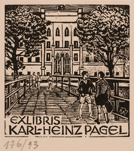 Exlibris by Ullrich Bewersdorff from Germany for Karl-Heinz Pagel - Architecture 