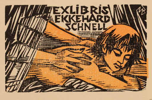 Exlibris by Ullrich Bewersdorff from Germany for Ekkehard Schnell - Hand(s) Woman 