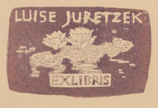 Exlibris by Ullrich Bewersdorff from Germany for Luise Juretzek - Flower 